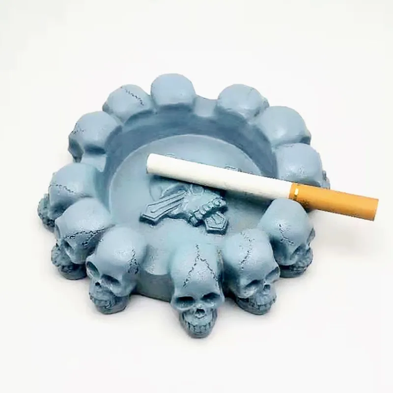

Personality cross skull ashtray silicone mold handmade resin concrete ashtray mold interior decoration tool