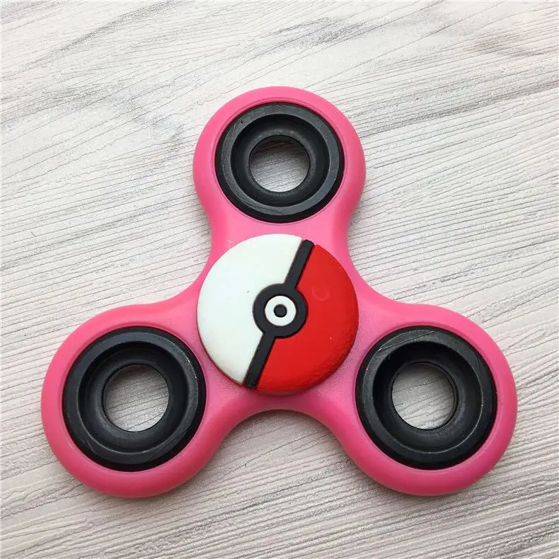 20pcs plastic Cartoon Poke Super Heroes Movie Kitty Pig EDC Figure Fidget figuretips Hand Spinner tops Anti Stress toys