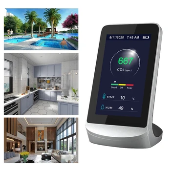 

Multifunction Air Quality Monitor PM2.5 Detector CO2 Gas Analyzer Dust Sensor LCD Display tester indoor Pollution Meter