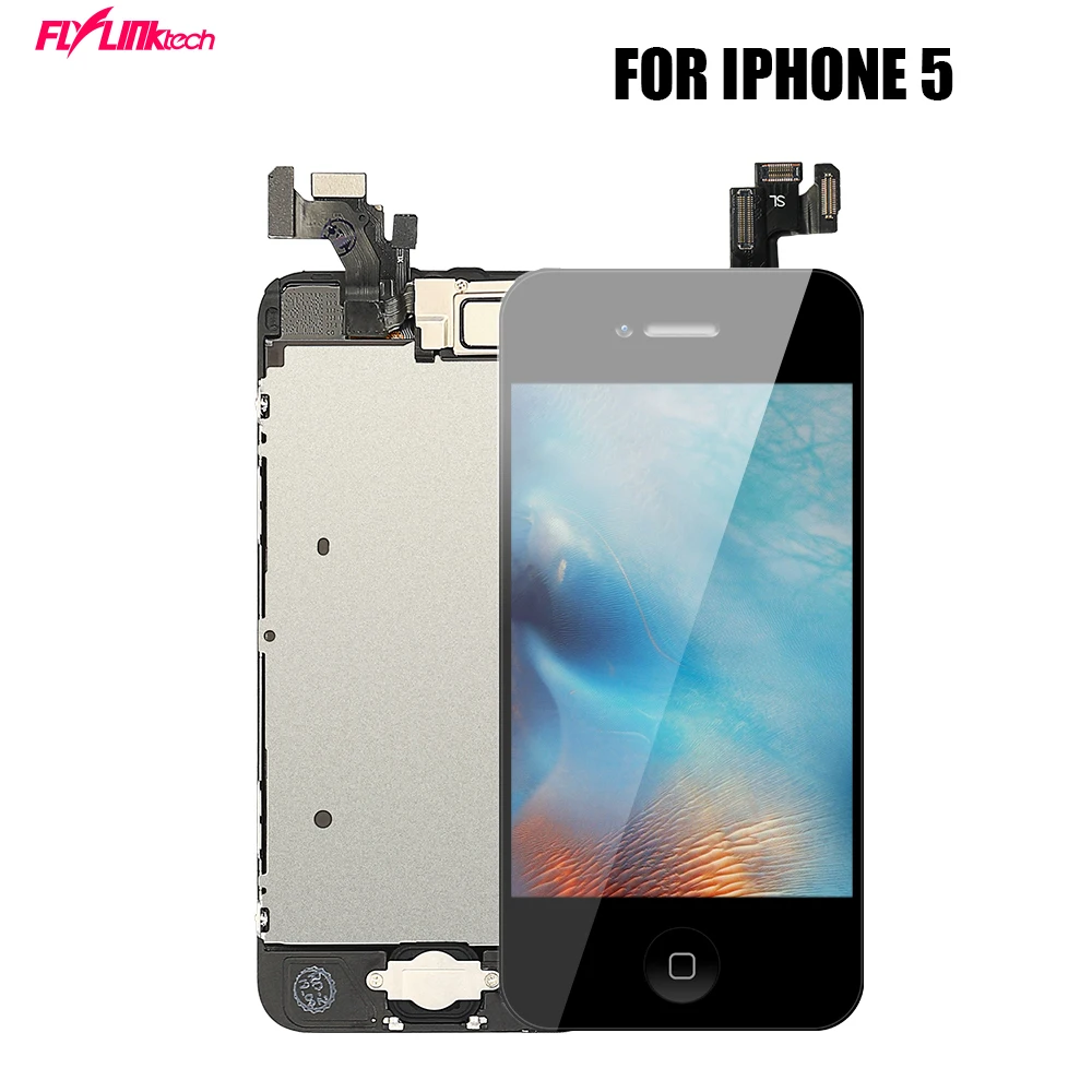 

Flylinktech LCD Screen for iPhone 5 Touch Screen LCD Display Digitizer Assembly Replacement Front Glass Screen with Home Button