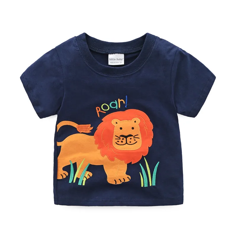 Футболка для мальчиков, Детская футболка, летний топ, животное, Лев, тигр, футболка, Koszulka Koszulki Meskie, детская одежда, Enfant, футболка, футболки - Цвет: T7425 Lion