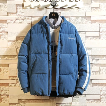 

Winter Jacket Men Fashion Solid Color Thick Warm Short Coat Man Streetwear Versatile Loose Cotton Clothing Male Clothes M-4XL