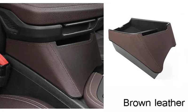 Автомобильный Стайлинг, Автомобильный Центральный ящик для хранения, подлокотник, Переделанный чехол для перчаток, декоративная наклейка для BMW X1 F48 X2 F47, аксессуары для интерьера - Название цвета: Brown leather
