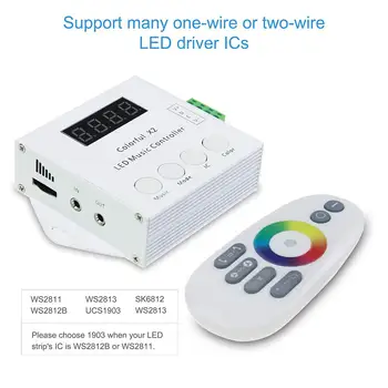

DC5V 12V 24V WS2812 WS2811 WS2813 6803 1903 IC Digital Addressable LED Strip Music Controller Pixels Colorful x1 x2 Controller