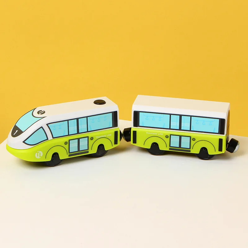 Kids RC Electric Train Set Locomotive Magnetic Train Diecast Slot Toy Fit for Wooden Train Railway Track Toys for Children Gifts 23