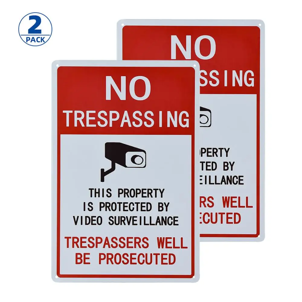 4 This Property Protected Video Surveillance Trespassers Prosecuted SIGNS 8x12