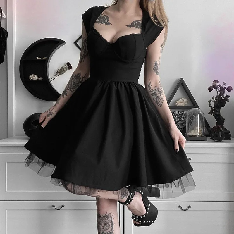 short black gothic dress
