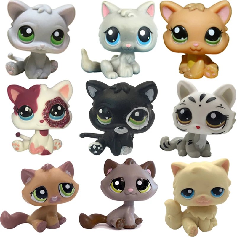 Лпс стоячки кошки игрушки Lps кошка Редкие игрушки для питомцев мини подставки короткие волосы котенок старые Фигурки Коллекция оригинальные маленькие животные