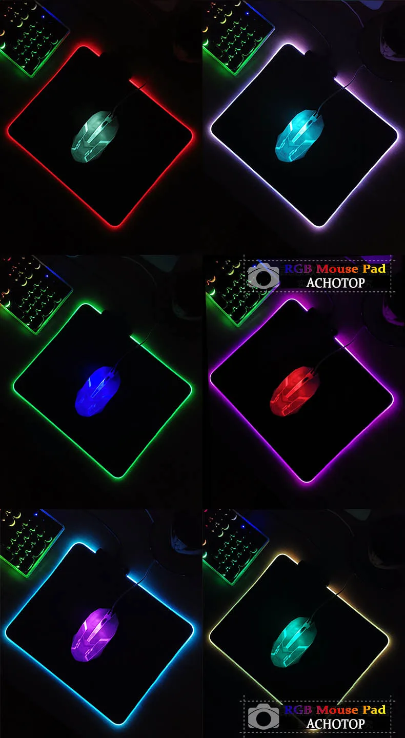 Antislip, Tapete LED grande, RGB, Computador, PC,