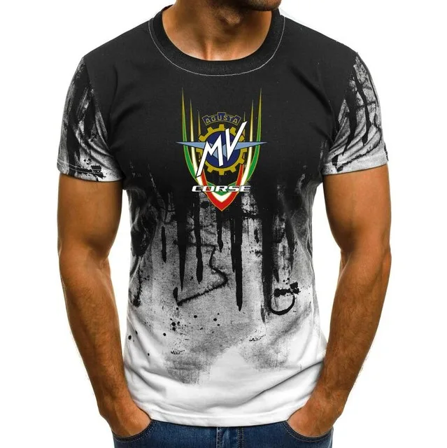 MV Agusta Corse Print t-Shirt мужские футболки мужские летние топы с принтом брызг-чернил мужские повседневные футболки с круглым вырезом и коротким рукавом F - Цвет: as picture