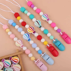 Baby Pacifier Clip Chain for Infant Newborn Silicone Teething Nursing Toys Dummy Hot Air Balloon Food Grade Teethers Bracelet