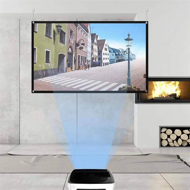 

Projector Simple Folding Screen Portable Home Outdoor Office 60/100inch 3d HD Projector Screen 16:9 Projection Screen With Hooks