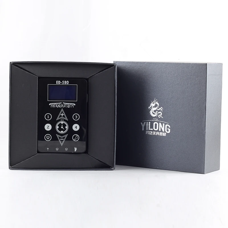 New Superior ED-580 Touch Tattoo Power Supply Black Digital LCD Tattoo Power Supply For Tattoo Machine Kit Free Shipping