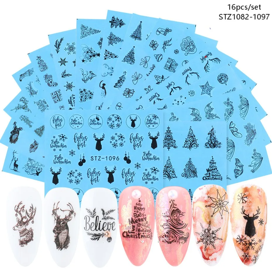 

1 bag of 39-color Valentine's Day Collection Color Sweet Pink Watercolor Flower World Painted Nail Art French Art Sticker Set