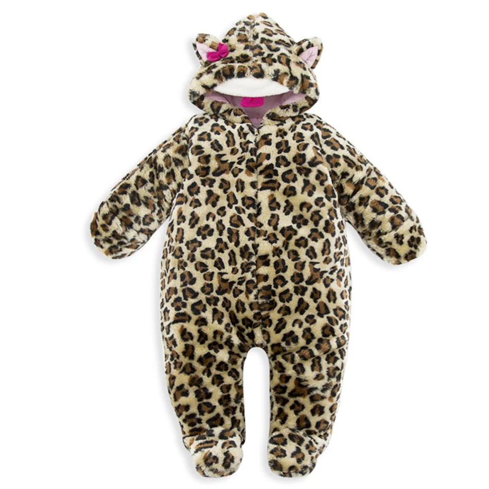 

Honeyzone Baby Clothes Outerwear Girls' Newborn Baby Infant 100%Cotton Warm Winter Snowsuit Leopard