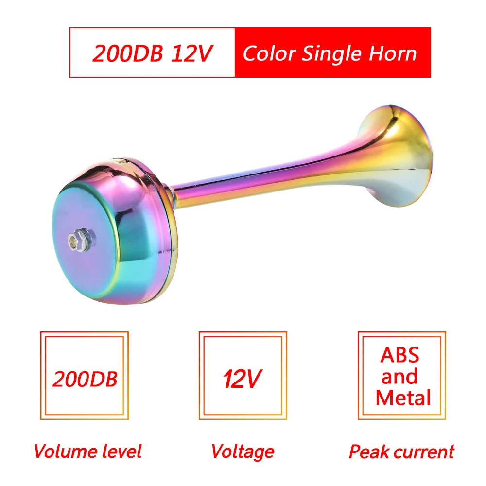 Яркий рожок Водонепроницаемый один трубы автомобиля рога хром с юбкой-годе для грузовиков для поездки на машине или поезде громкий Авто Запчасти автомобильные аксессуары 12 V/24 V 200dB