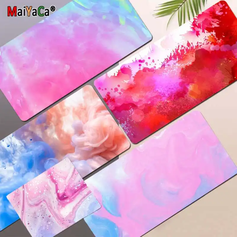 

MaiYaCa Pink Fluid New Arrivals Office Mice Gamer Soft Mouse Pad Size for large Edge Locking Speed Version Game Keyboard Pad