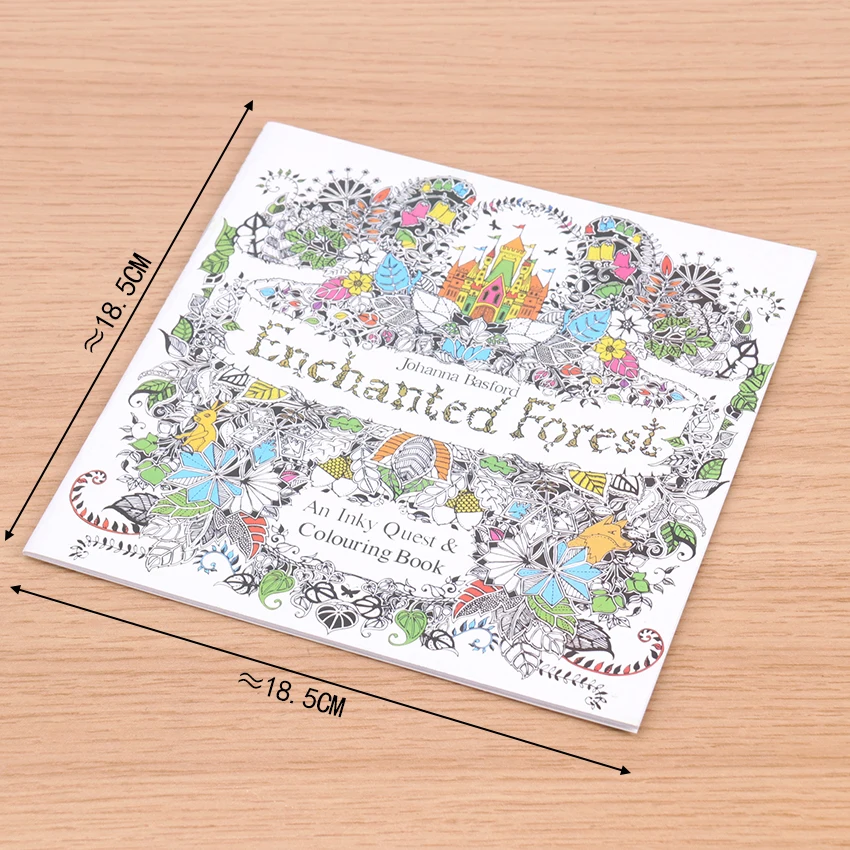 1PC School Office Book Enchanted Forest Hand Painted Graffiti Kids Coloring Book Magic Watercolor Paper Painting Books Child 6