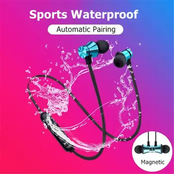 

Wireless Bluetooth Earphone Stereo Sports earphones Waterproof Earbuds Magnetic Earpiece in-ear Headset with Mic for Phone