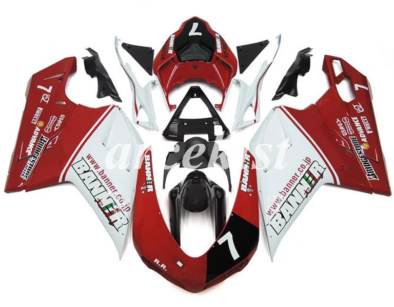 ABS полный обтекатель комплект подходит для DUCATI 848 evo 1098 1198 1098S 2007 2008 2009 2010 2011 2012 набор черный