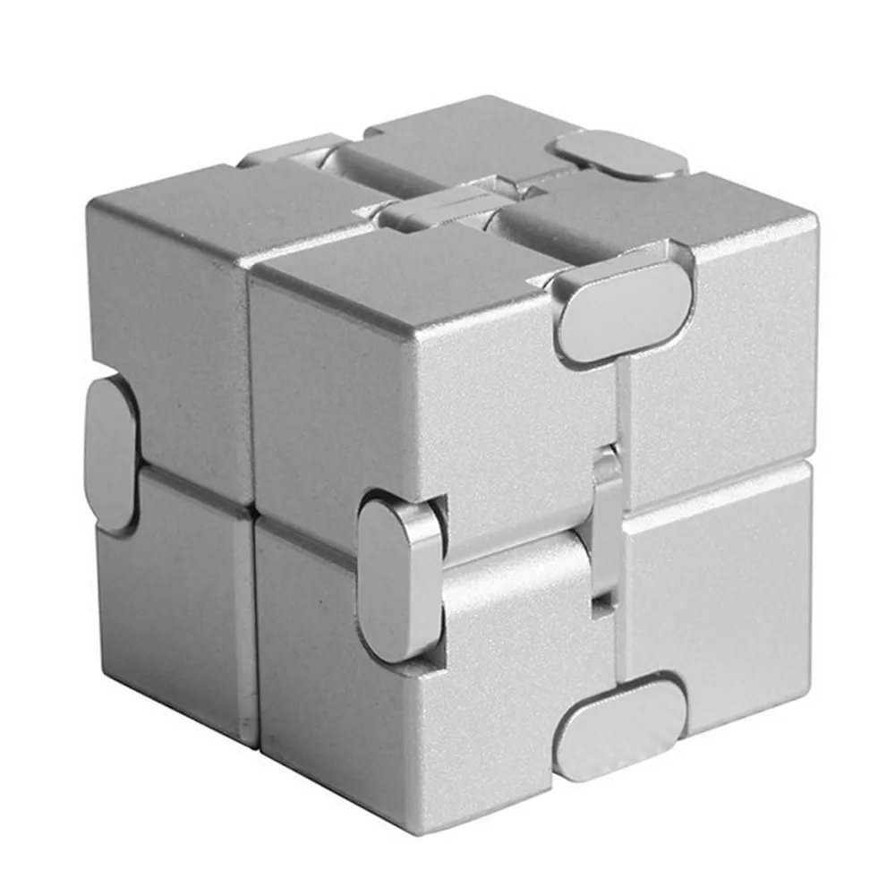 Для детей и взрослых, мини-Кубик из алюминиевого сплава, бесконечный кубик, кубики бесконечности для пальцев, Офисная откидная кубическая головоломка, игрушка для снятия стресса