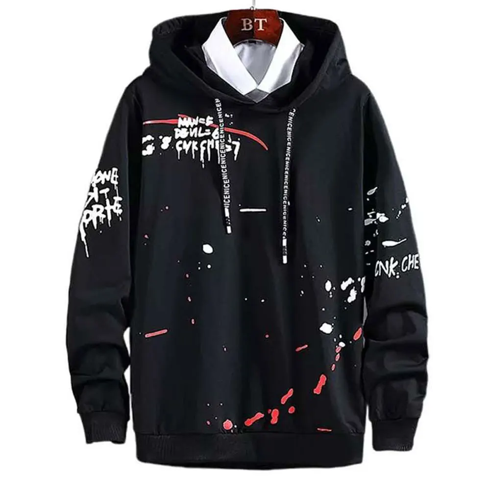 

SWICCI Hip Hop Style Men's Autumn Fashion Letter Printing Loose Long Coat Traditional Culture Male Breathable Women's Sweatshirt