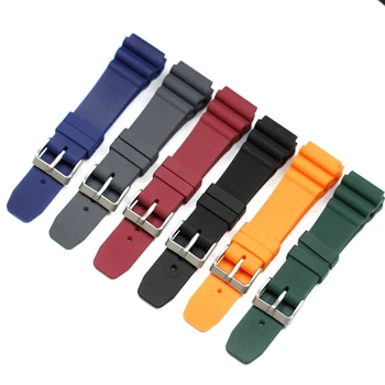 

PSTARY 22MM Rubber Strap For Seiko Silicon Strap Black Green Red Rubber Watch Strap Men's Watch Strap