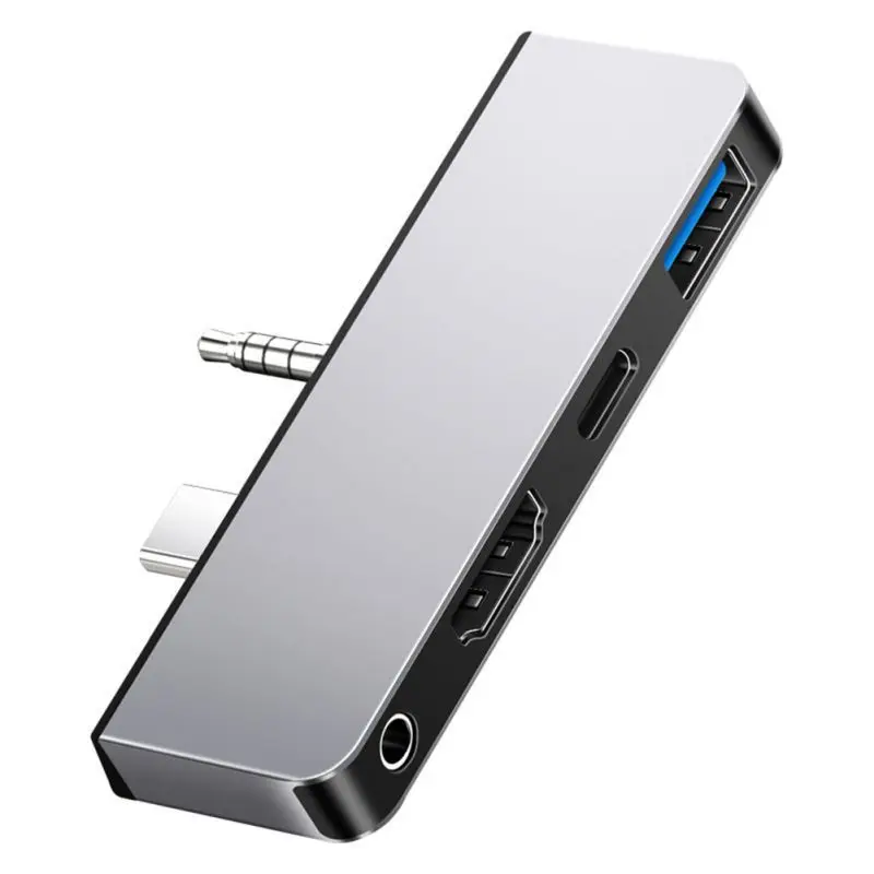 4 in 1 USB Docking Station Hub Headphone Adapter for Surface Go Practical USB 3 0 Type C HDMI 3 5mm Port