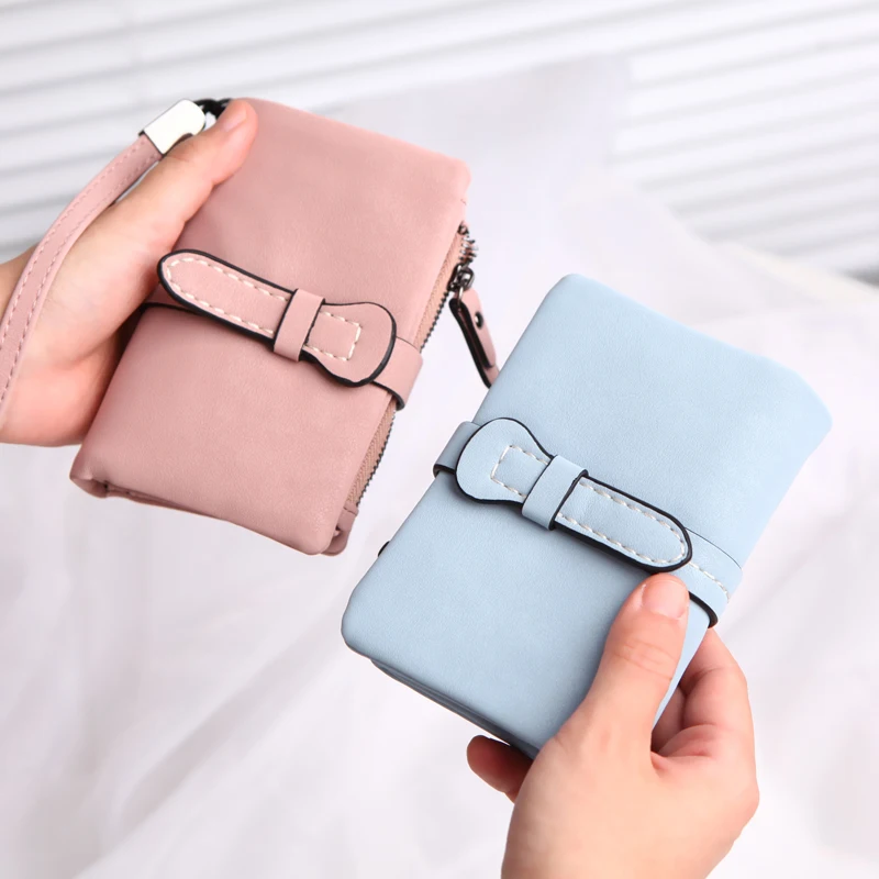 

New Women PU Leather Wallet Short Design Hasp Purses Female Small Purse Card Holder Large Capacity High Quality Money Bag Clutch