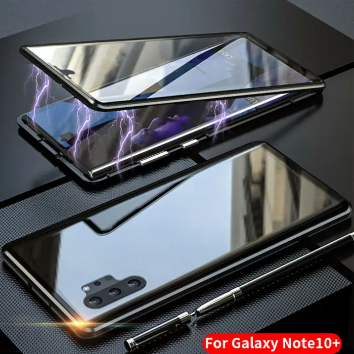 Магнитный поглощающий Передний+ задний стеклянный чехол для samsung Galaxy Note 10 Plus FKU66