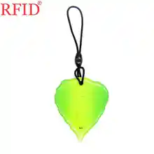 UID S50 1K 13,56 mhzchangable IC MFS50 RFID NFC перезаписываемая карта, записываемая IC Kkeychain, узор в виде листьев, клеевая бирка кольца для ключей 1