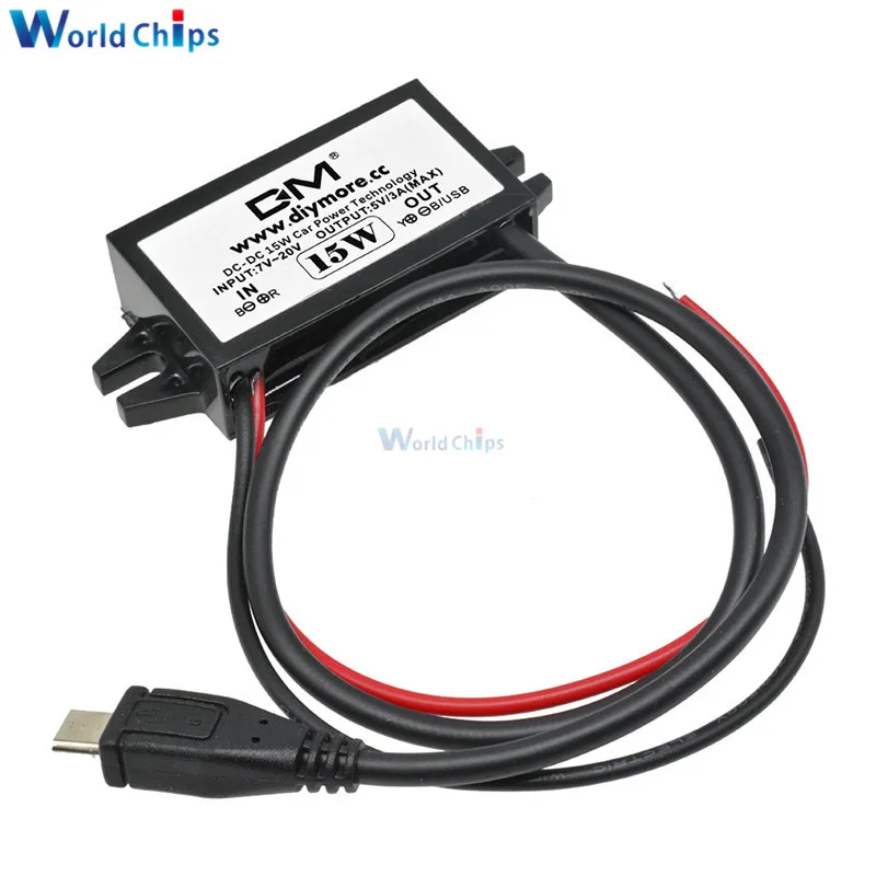 Адаптер питания для автомобиля с Micro USB на 5 В 3 А 15 Вт|12v to 5v|5v 12vstep down dc-dc |