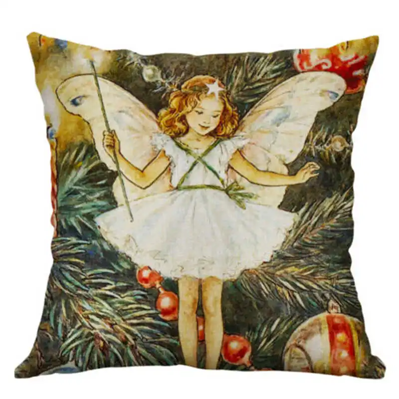 Beauty angel For Cover 18'' Home Retro case Printing Decor Sofa Cushion pillow - Color: 02
