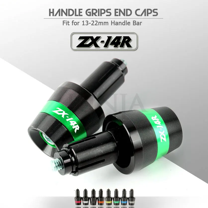 7/8 ''22 мм мотоцикл Алюминий с ЧПУ ручки для Kawasaki NINJA ZX1400 ZX14R ZZR1400 рукоятка ручки с торцевыми крышками Вилки