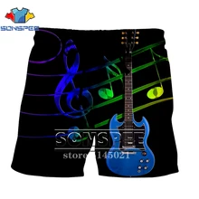 SONSPEE летние новые модные harajuku 3D принт Стильные шорты для мужчин и женщин повседневные шорты музыка в стиле рок панк гитара брендовая одежда для отдыха