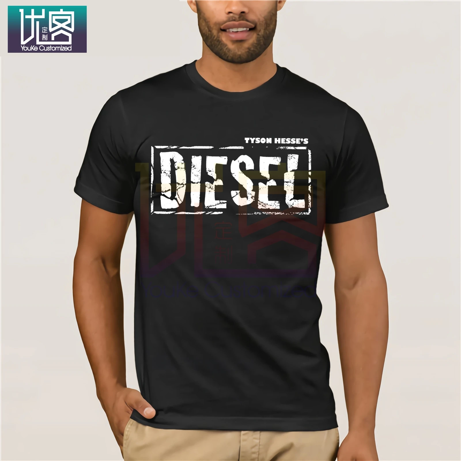 

White Diesel Logo Shirts Clothes Popular t-shirt Crewneck 100% Cotton Tees Tops Summer Tees Cotton O Neck Herre T-Shirt