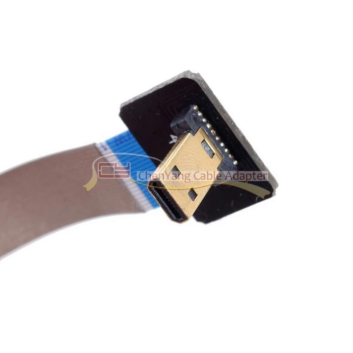 Micro HDMI 90 градусов вверх угловой FPV к HDMI Мужской FPC плоский кабель для мультикоптера аэрофотосъемки A5000 A6000 A7R 0,2 m/0,5 m