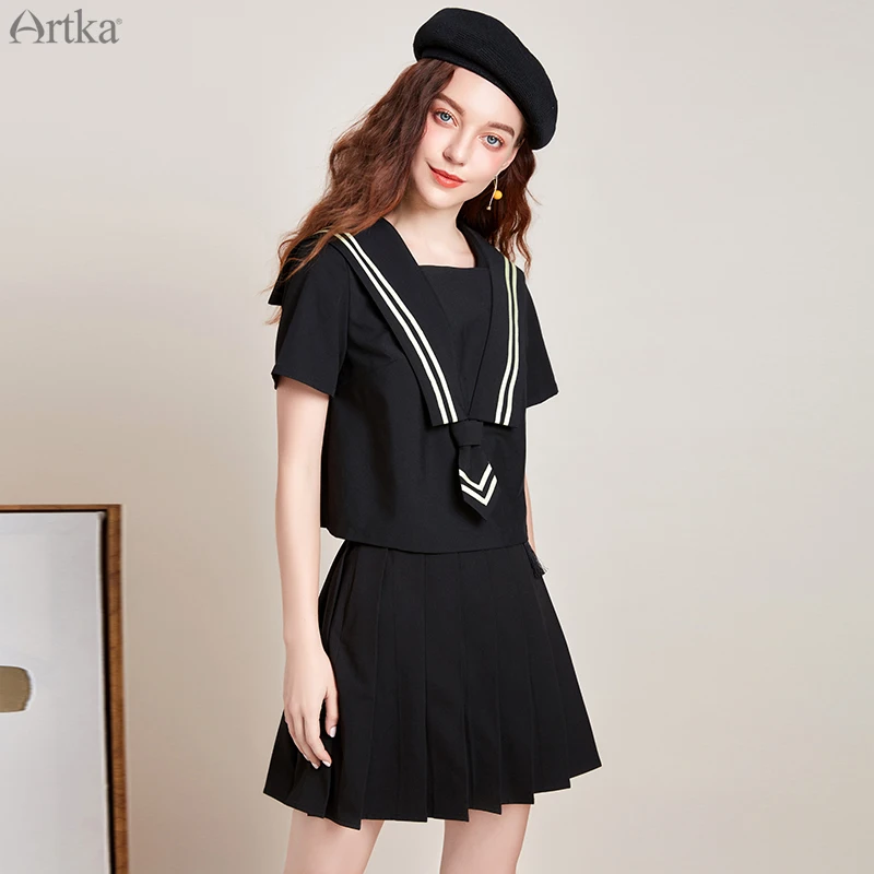 Женские костюмы в японском стиле ARTKA костюм моряка с плиссированной юбкой модель