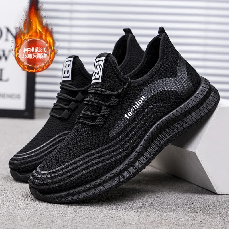 

2019 Autumn And Winter plus Velvet Warm Soft-Sole Soft Casual Shoes New Style Versatile Men Sports Running Cotton-padded Shoes F