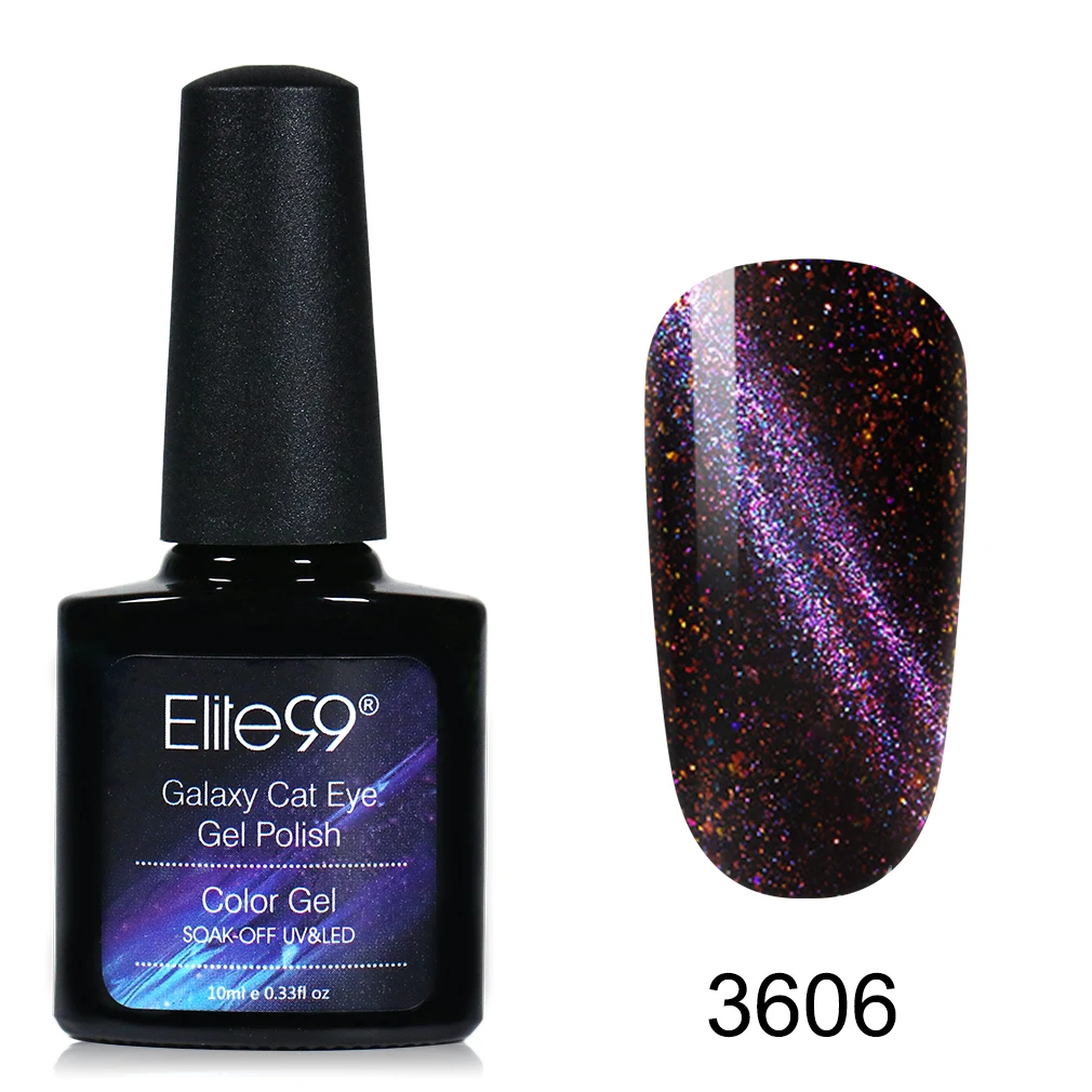 3606 Elite99 10 мл Galaxy Гель-лак «кошачий глаз» черная основа необходимый блеск кошачий глаз Гель-лак для ногтей замачиваемый Магнитный Гель-лак для ногтей - Цвет: 3606