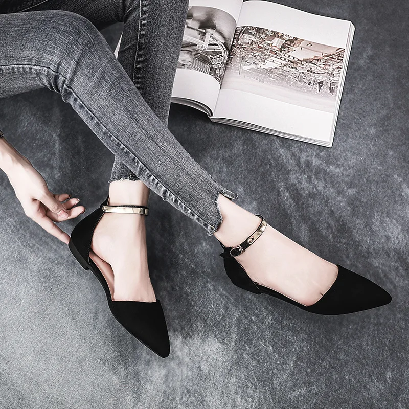 2019 г. Новая Летняя женская обувь с пряжкой сандалии на плоской подошве острым