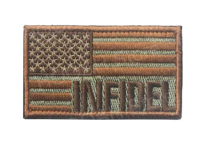 Infidel сильный патч Американский Флаг Тактический Infidel арабский боевой дух Мссб Мультикам лесной пустыни SWAT ACU крестоносца значок патчи - Цвет: Infidel C