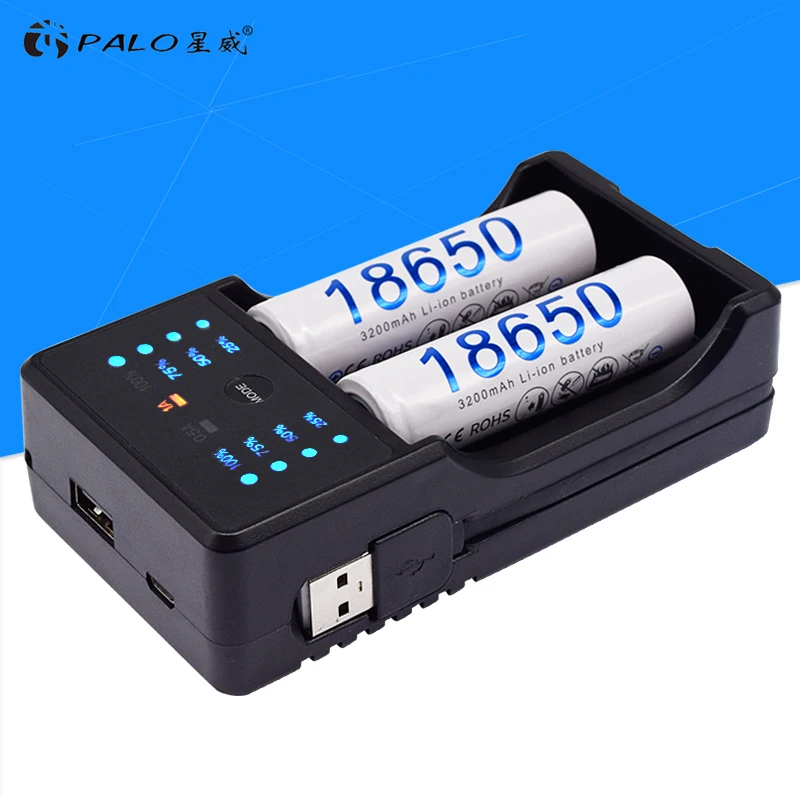 Умное зарядное устройство PALO 18650 14500 для никель металлогидридных аккумуляторов 1 2