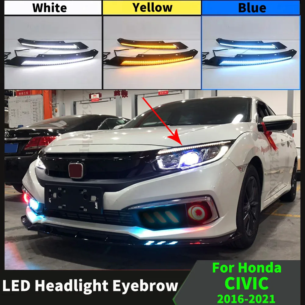 For Honda Civic 10th Gen 4d Sedan Hatchback 20162021 Led Headlight