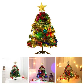 

LED Christmas Tree 50cm Festival Tabletop Ornament Artificial Beautiful Santa Snow Frost Home Decoration New Year