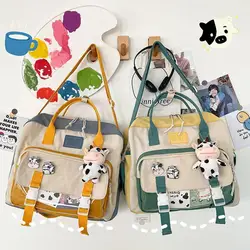 Women All-match Dual Purpose Backpack Female Student Bag Backpacks Girl Schoolbag Nylon Waterproof Multifunctional Ladies K E0v7