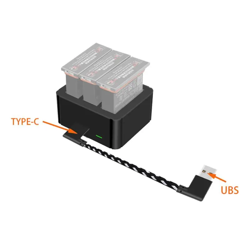 Портативный 3 в 1 USB зарядное устройство type-c зарядный порт батарея зарядная коробка док-адаптер для DJI OSMO Action S порт аксессуары для камеры