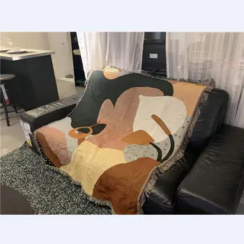 

Multi-function Creativity Knitted Sofa Cover Anti-Mite Throw Towel Sofa Decorative Bed Decor Tassel Wall Tapestry Covers Blanket