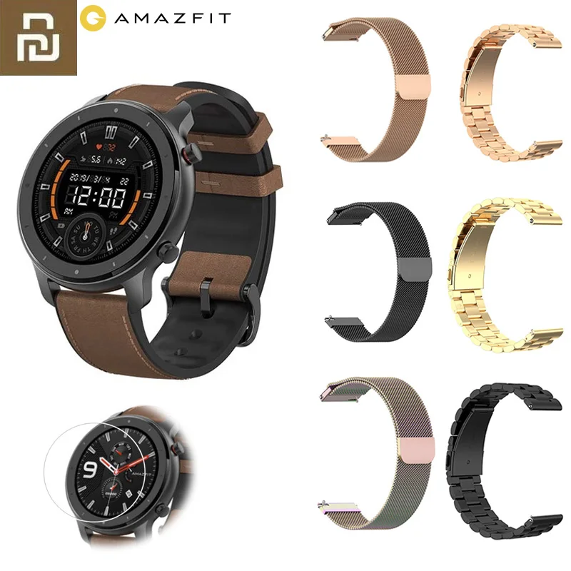 

English Version Xiaomi Amazfit GTR 47mm Smart Watch 5ATM Waterproof Smartwatch GPS Music Control with Screen Protector Gift