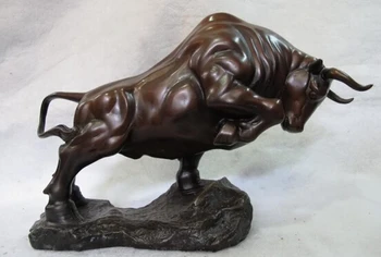 

zmru wholesale factory Chinese Art statuary Bronze Copper abstract Spain corrida Anger OX Bull Statue 25% off